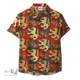 ScotsTee Shop Scottish Butter Clan Tartan Lion Rampant Hawaiian Shirt