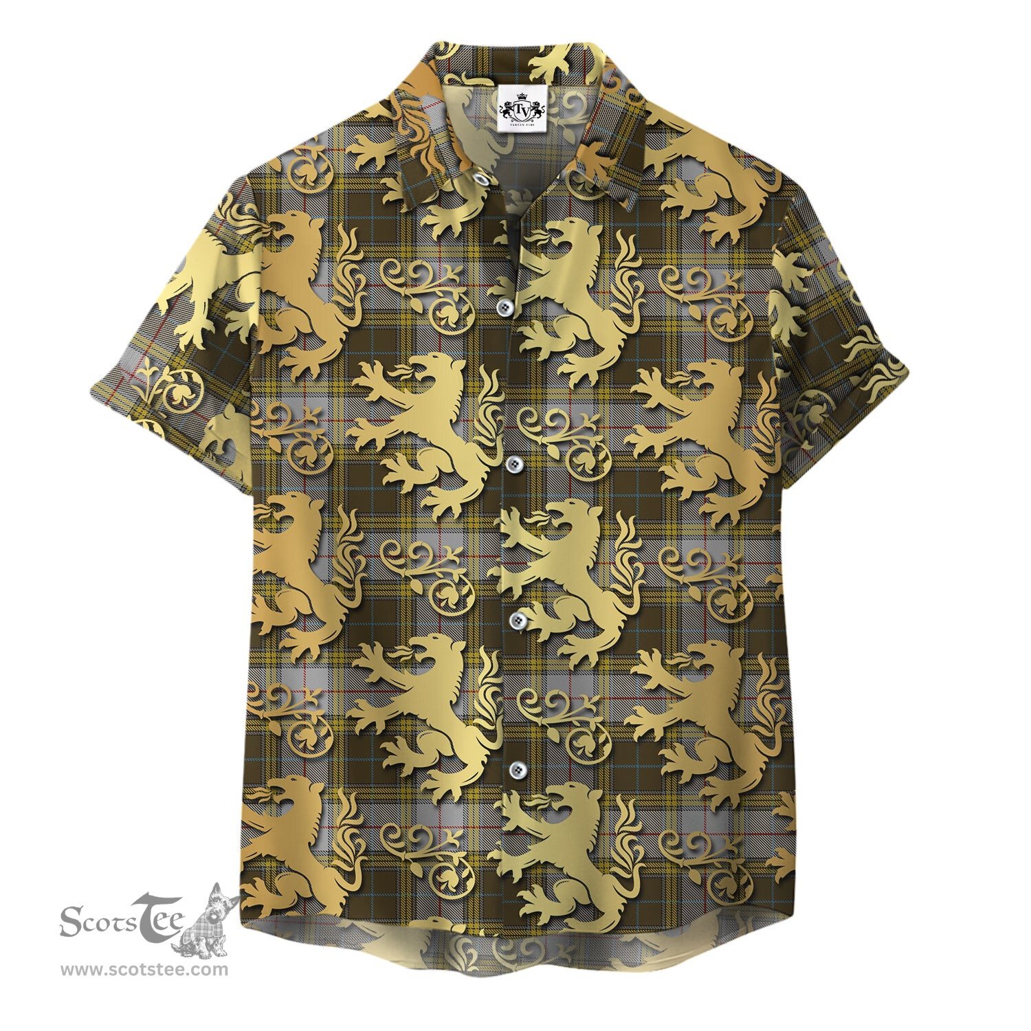 ScotsTee Shop Scottish Buchanan Dress Clan Tartan Lion Rampant Hawaiian Shirt