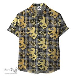ScotsTee Shop Scottish Drummond Grey Originaux Clan Tartan Lion Rampant Hawaiian Shirt