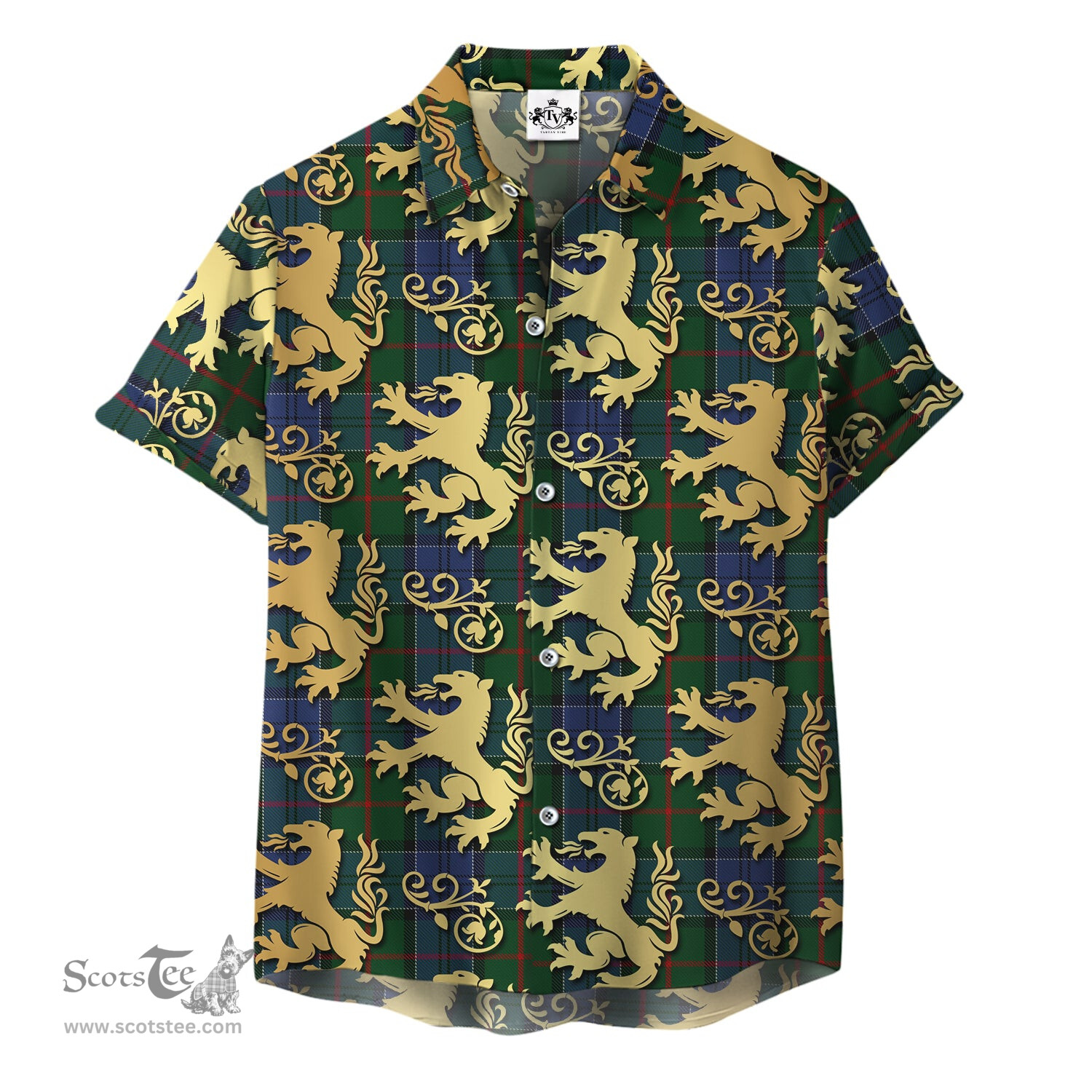 ScotsTee Shop Scottish Colquhoun 01 Clan Tartan Lion Rampant Hawaiian Shirt