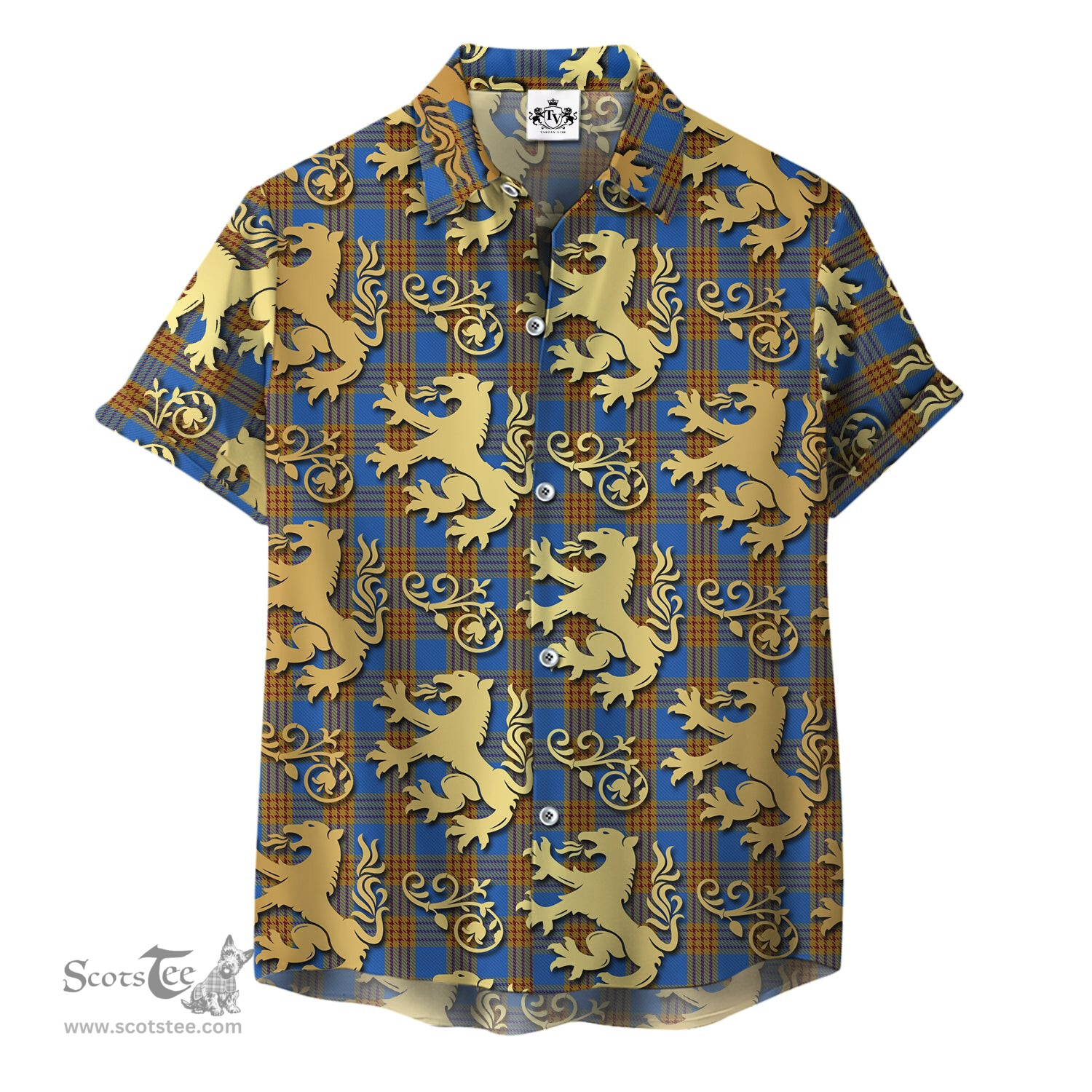 ScotsTee Shop Scottish Carlisle Ancient Clan Tartan Lion Rampant Hawaiian Shirt