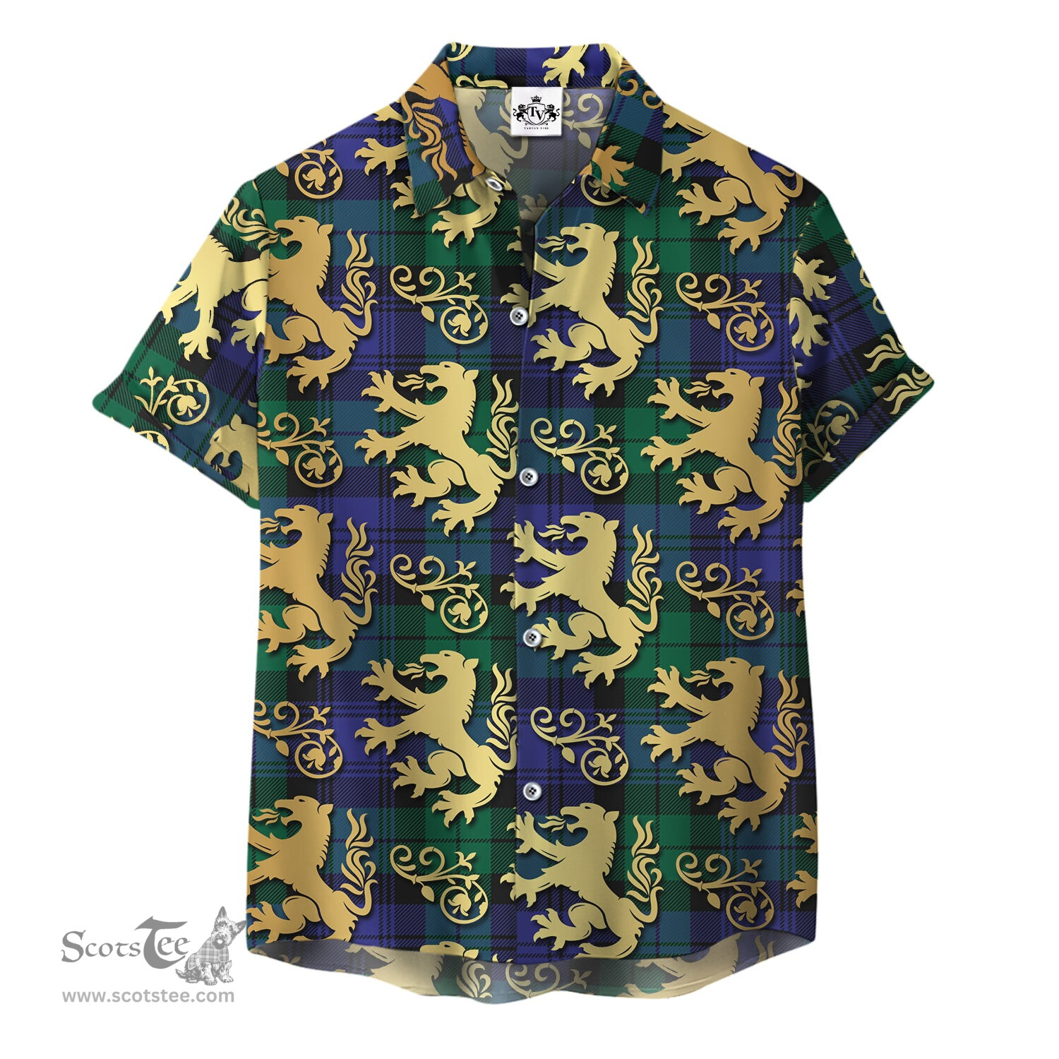 ScotsTee Shop Scottish Blackwatch Modern Clan Tartan Lion Rampant Hawaiian Shirt