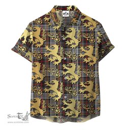 ScotsTee Shop Scottish Douglas Ancient Dress Clan Tartan Lion Rampant Hawaiian Shirt