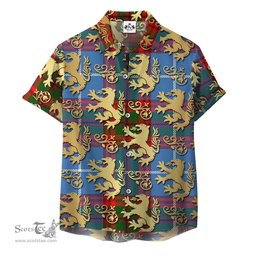 ScotsTee Shop Scottish Dalmahoy Clan Tartan Lion Rampant Hawaiian Shirt