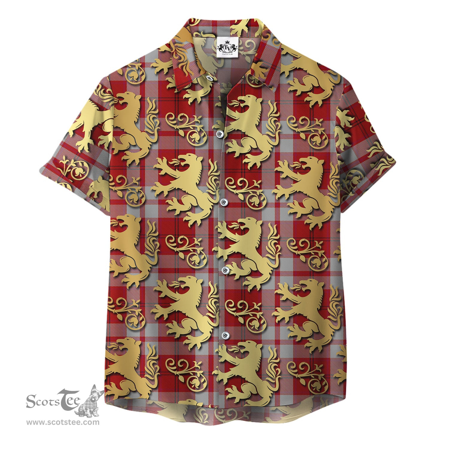 ScotsTee Shop Scottish Cameron Hose Clan Tartan Lion Rampant Hawaiian Shirt