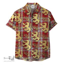 ScotsTee Shop Scottish Cameron Hose Clan Tartan Lion Rampant Hawaiian Shirt