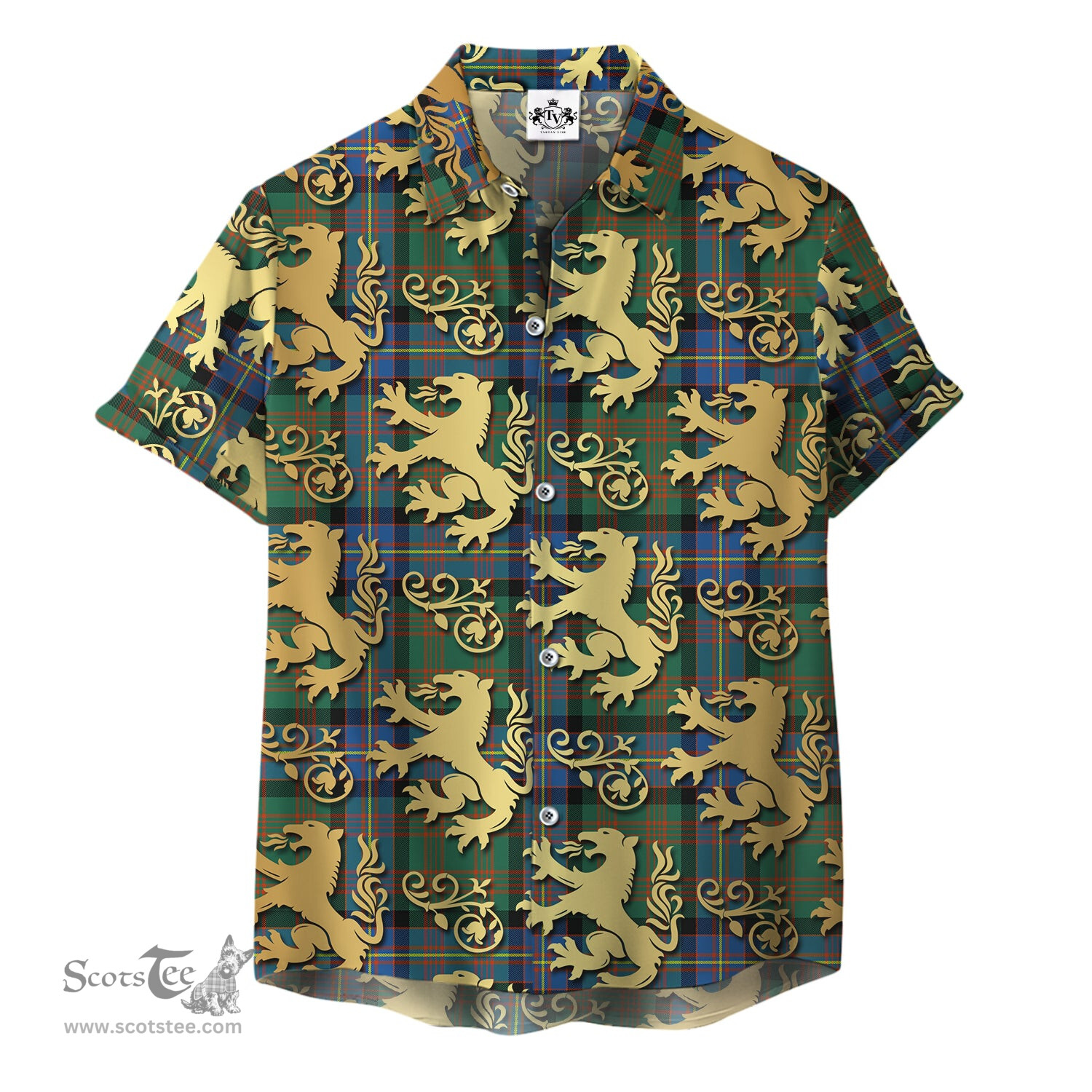 ScotsTee Shop Scottish Cochrane Ancient Clan Tartan Lion Rampant Hawaiian Shirt