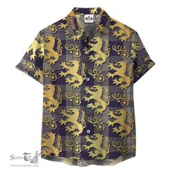 ScotsTee Shop Scottish Cunningham Dress Blue Dancers Clan Tartan Lion Rampant Hawaiian Shirt