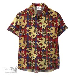 ScotsTee Shop Scottish Cameron of Locheil Clan Tartan Lion Rampant Hawaiian Shirt