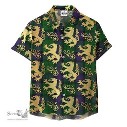ScotsTee Shop Scottish Armstrong Clan Tartan Lion Rampant Hawaiian Shirt