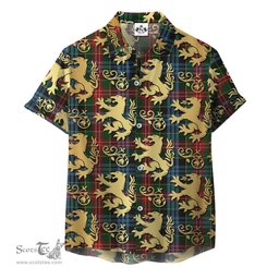 ScotsTee Shop Scottish Cumming 02 Clan Tartan Lion Rampant Hawaiian Shirt