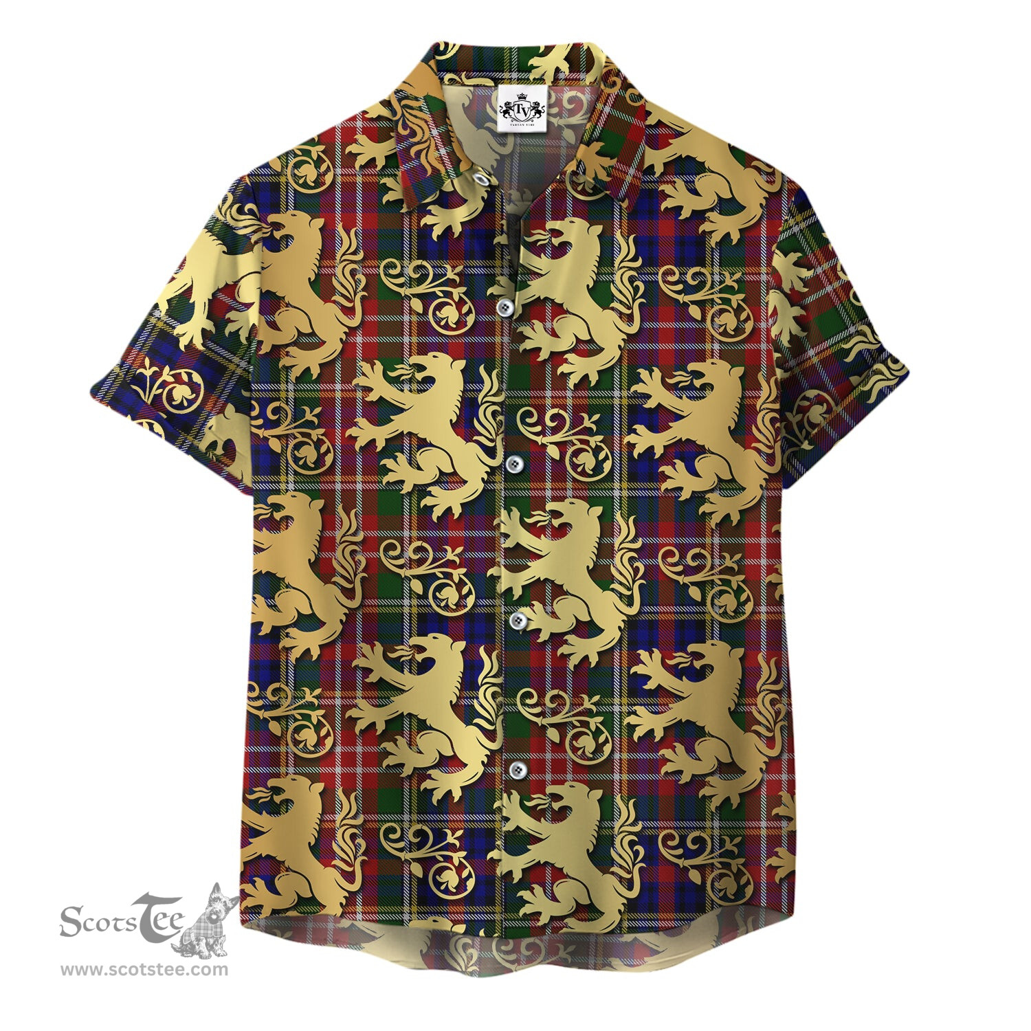 ScotsTee Shop Scottish Christie Clan Tartan Lion Rampant Hawaiian Shirt
