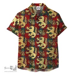 ScotsTee Shop Scottish Cruikshank Clan Tartan Lion Rampant Hawaiian Shirt