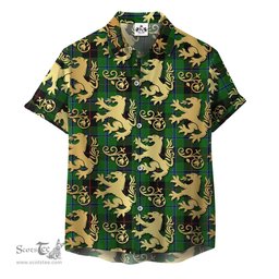 ScotsTee Shop Scottish Douglas Black Clan Tartan Lion Rampant Hawaiian Shirt