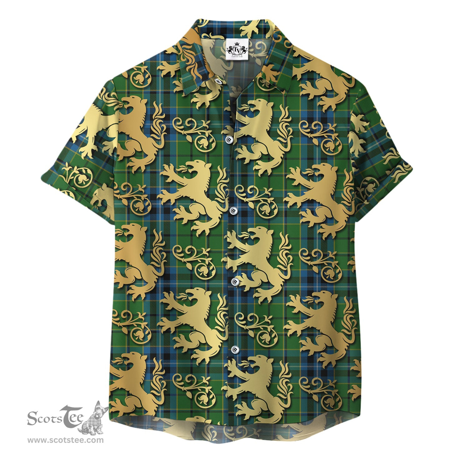 ScotsTee Shop Scottish Dick Clan Tartan Lion Rampant Hawaiian Shirt