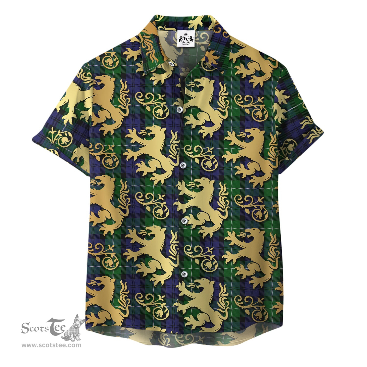ScotsTee Shop Scottish Campbell of Argyll 03 Clan Tartan Lion Rampant Hawaiian Shirt