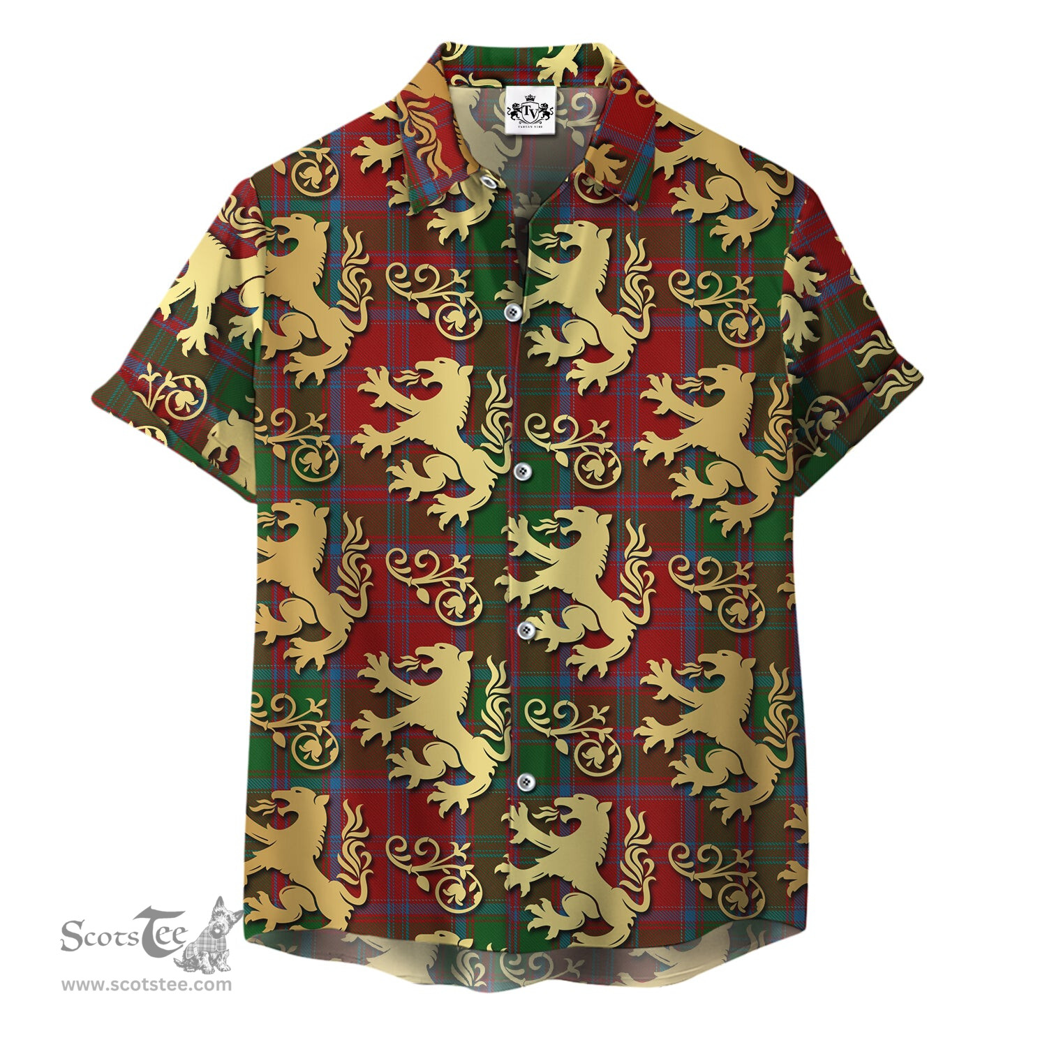 ScotsTee Shop Scottish Drummond 01 Clan Tartan Lion Rampant Hawaiian Shirt