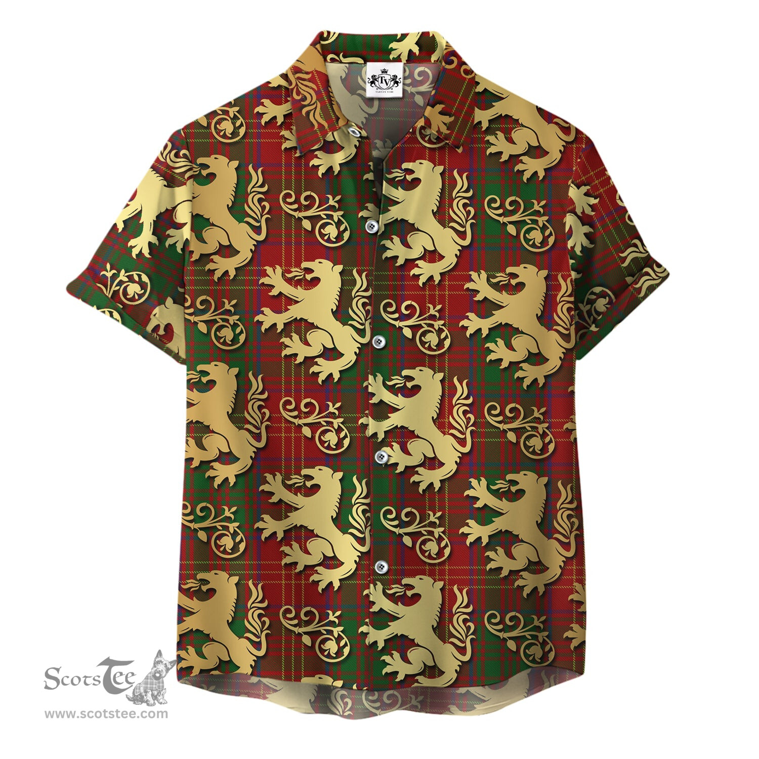 ScotsTee Shop Scottish Burns Clan Tartan Lion Rampant Hawaiian Shirt