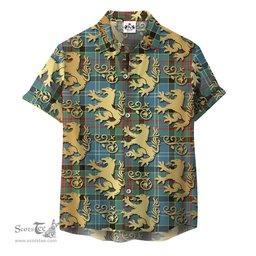 ScotsTee Shop Scottish Cathcart Clan Tartan Lion Rampant Hawaiian Shirt