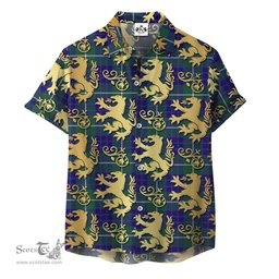 ScotsTee Shop Scottish Hamilton Hunting Modern Clan Tartan Lion Rampant Hawaiian Shirt