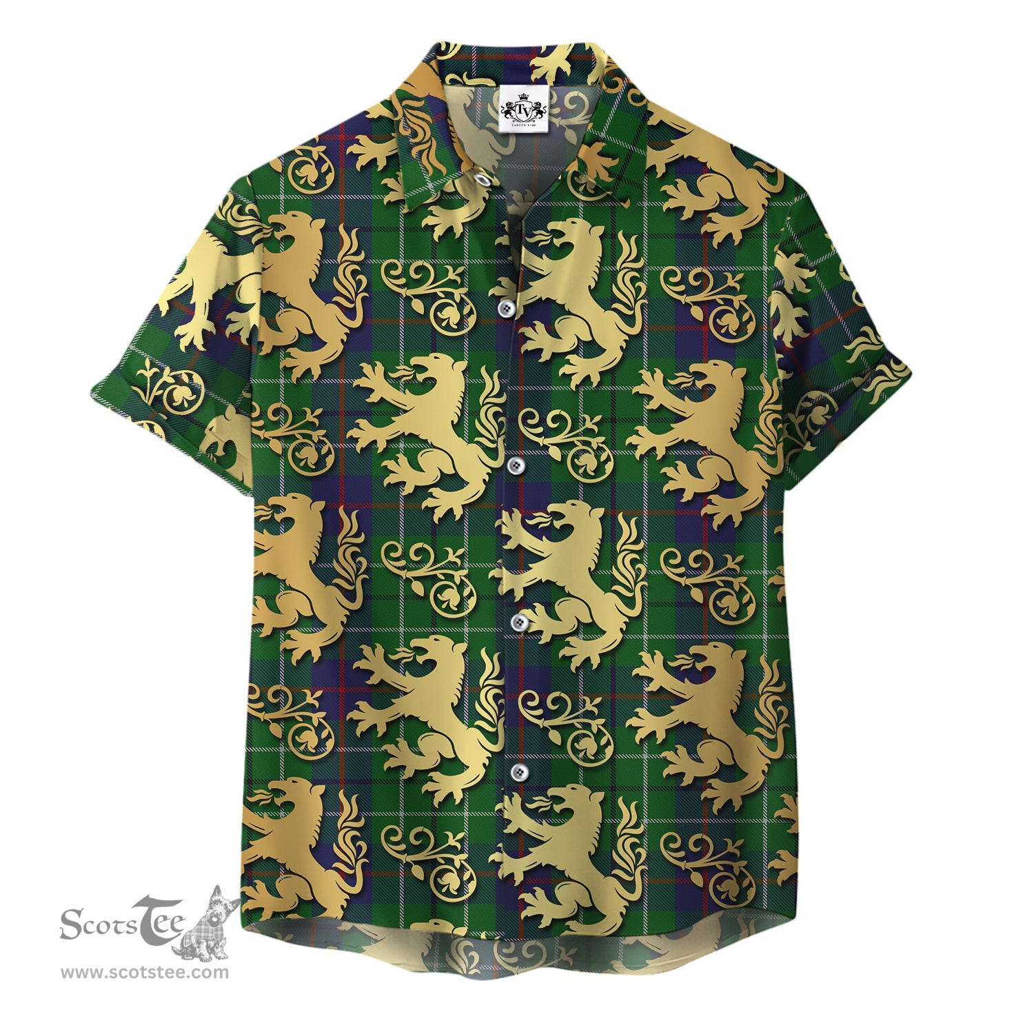 ScotsTee Shop Scottish Duncan Clan Tartan Lion Rampant Hawaiian Shirt