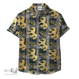 ScotsTee Shop Scottish Gordon Dress 01 Clan Tartan Lion Rampant Hawaiian Shirt