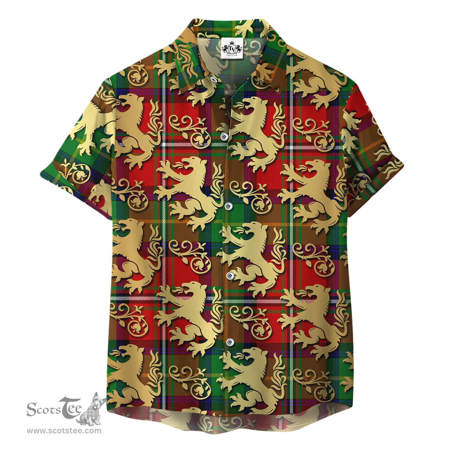 ScotsTee Shop Scottish Fairlie Modern Clan Tartan Lion Rampant Hawaiian Shirt
