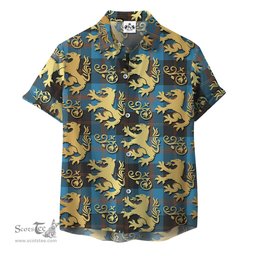 ScotsTee Shop Scottish Horsburgh Clan Tartan Lion Rampant Hawaiian Shirt