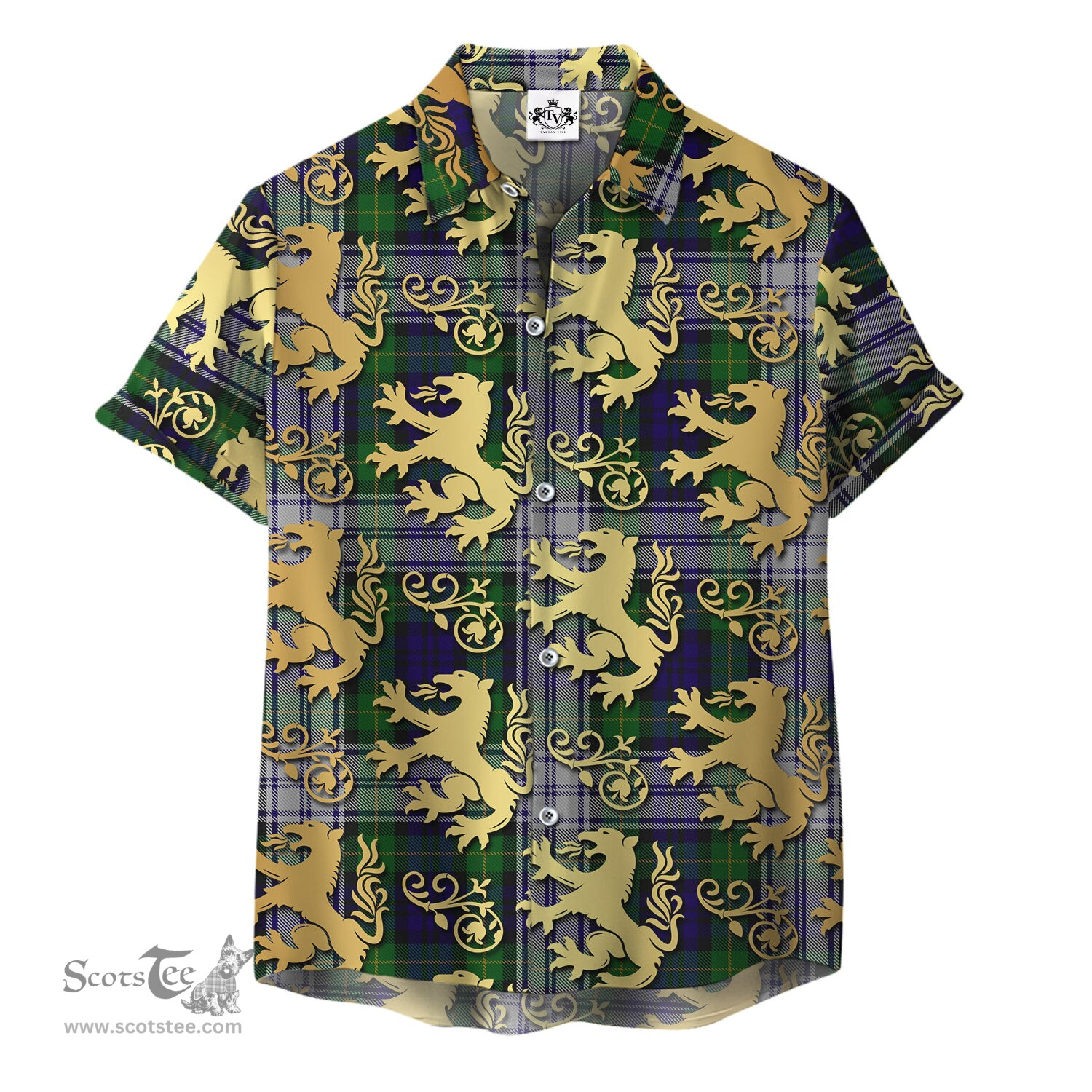 ScotsTee Shop Scottish Gordon Dress 06 Clan Tartan Lion Rampant Hawaiian Shirt
