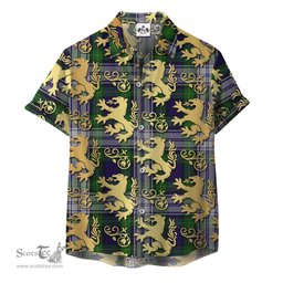 ScotsTee Shop Scottish Gordon Dress 06 Clan Tartan Lion Rampant Hawaiian Shirt