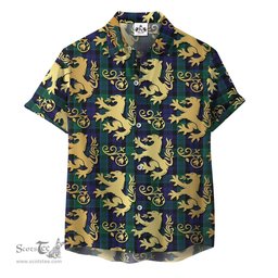 ScotsTee Shop Scottish Graham of Menteith Clan Tartan Lion Rampant Hawaiian Shirt