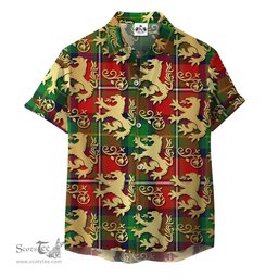 ScotsTee Shop Scottish Fullerton Clan Tartan Lion Rampant Hawaiian Shirt