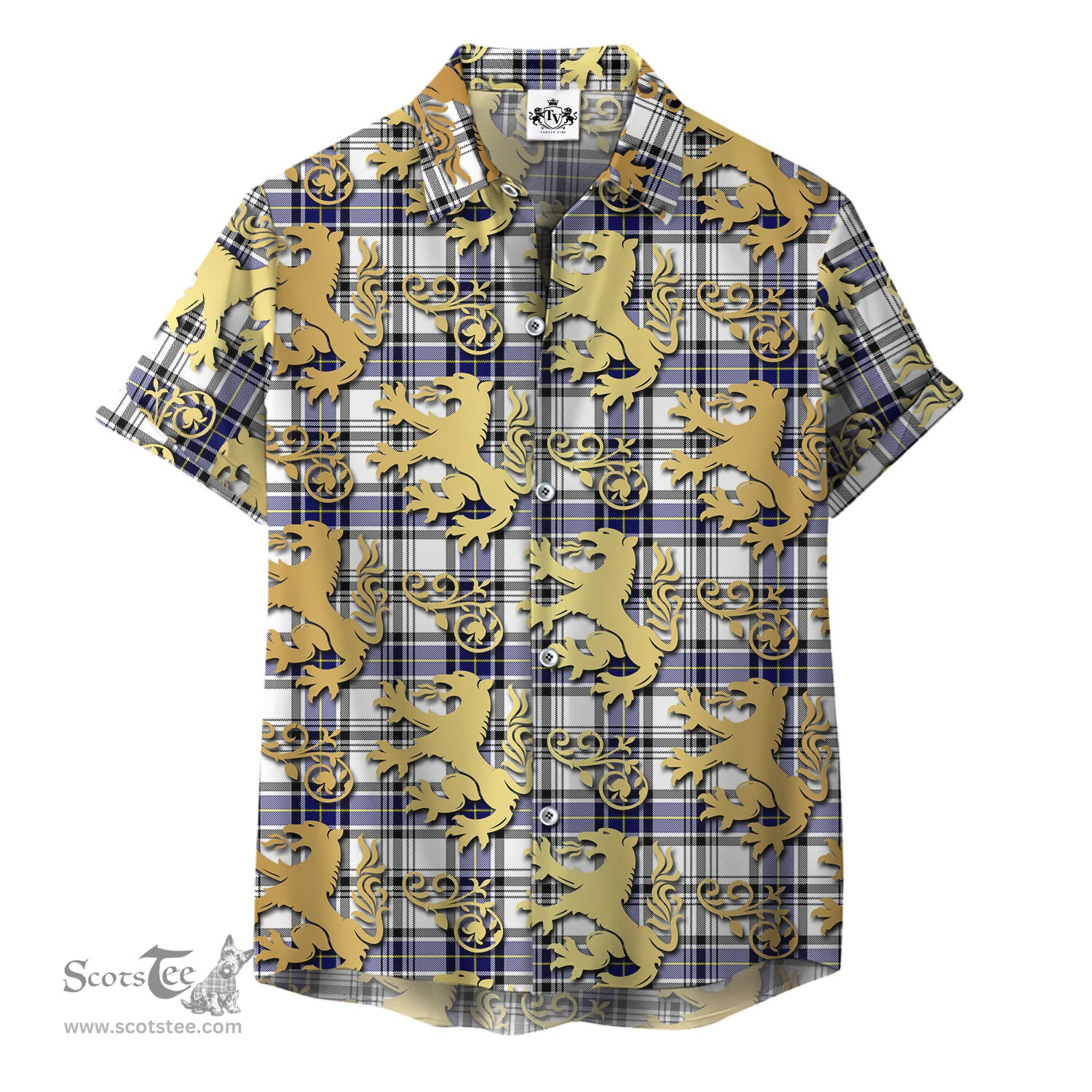 ScotsTee Shop Scottish Hannay Modern Clan Tartan Lion Rampant Hawaiian Shirt