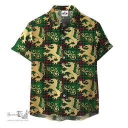 ScotsTee Shop Scottish Kirkcaldy Clan Tartan Lion Rampant Hawaiian Shirt