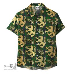 ScotsTee Shop Scottish Kennedy Clan Tartan Lion Rampant Hawaiian Shirt