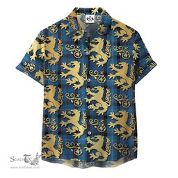 ScotsTee Shop Scottish Fitzgerald Family Clan Tartan Lion Rampant Hawaiian Shirt
