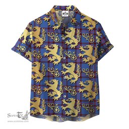 ScotsTee Shop Scottish Elliot Modern Clan Tartan Lion Rampant Hawaiian Shirt