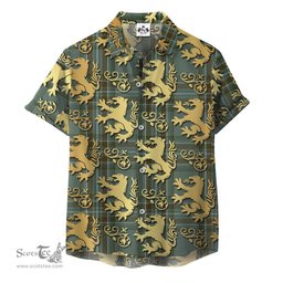 ScotsTee Shop Scottish Kelly Dress Clan Tartan Lion Rampant Hawaiian Shirt
