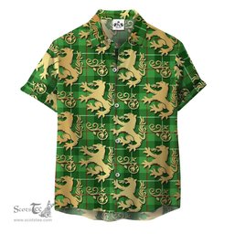 ScotsTee Shop Scottish Galloway Clan Tartan Lion Rampant Hawaiian Shirt