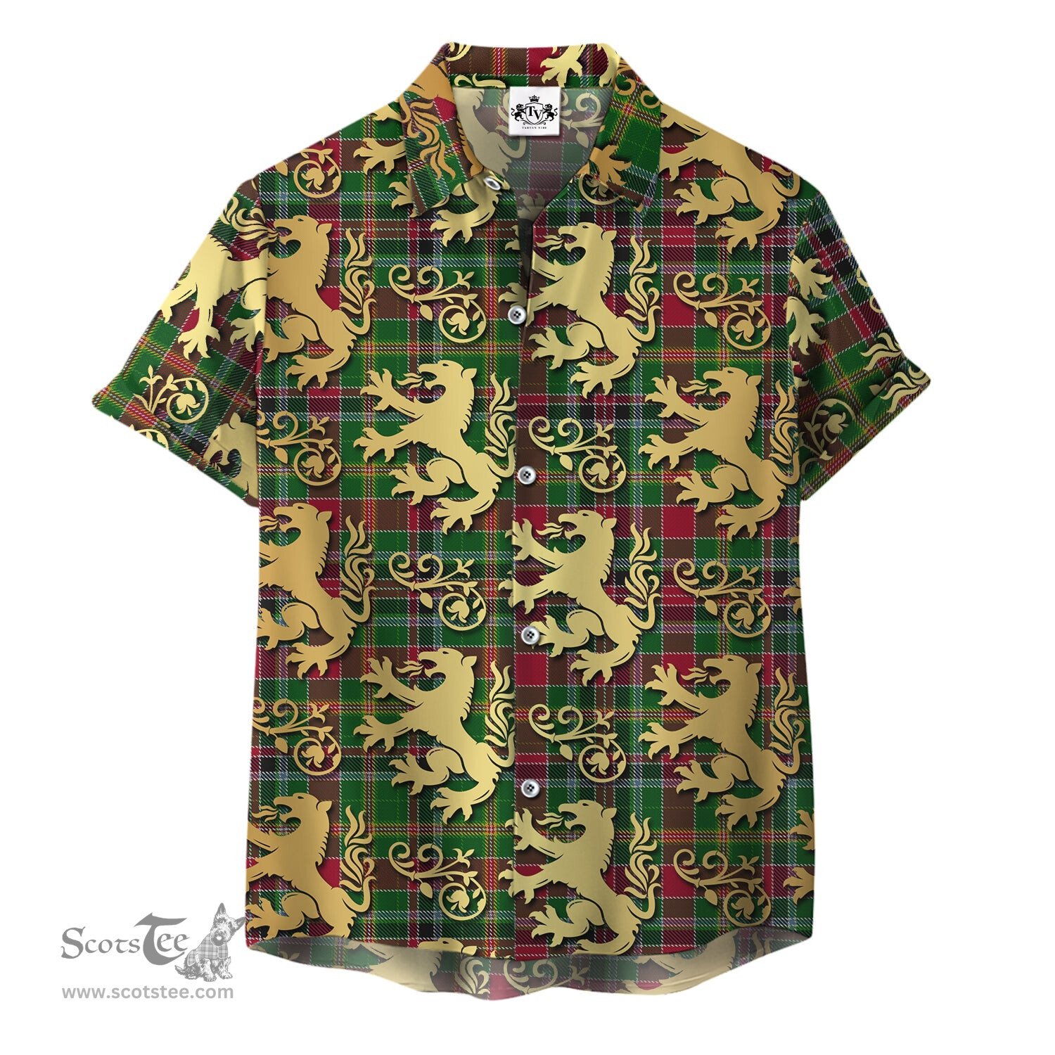 ScotsTee Shop Scottish Hunter Wilsons Clan Tartan Lion Rampant Hawaiian Shirt