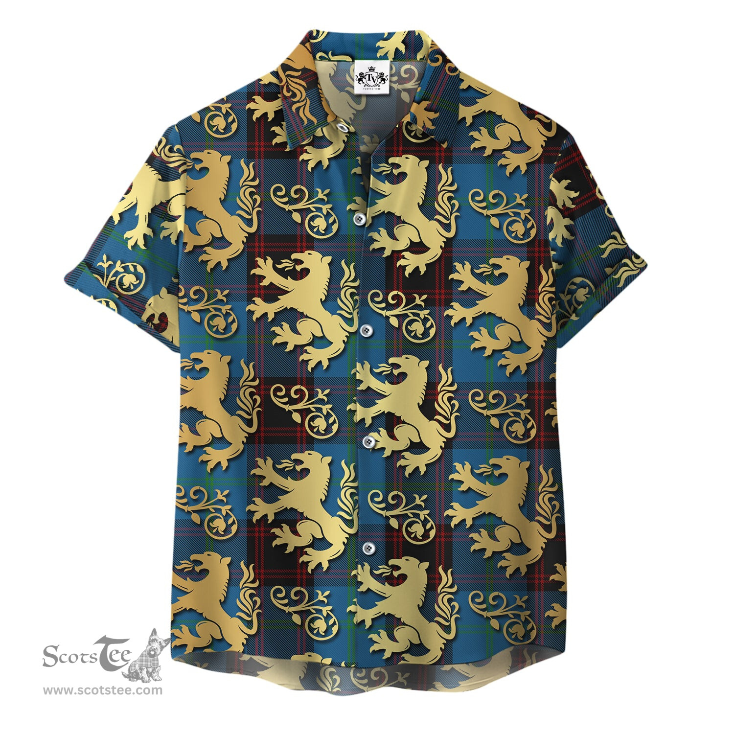 ScotsTee Shop Scottish Home Clans Originaux Clan Tartan Lion Rampant Hawaiian Shirt