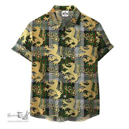 ScotsTee Shop Scottish Gillies Dress Green Clan Tartan Lion Rampant Hawaiian Shirt