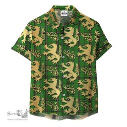 ScotsTee Shop Scottish Leach Hunting Clan Tartan Lion Rampant Hawaiian Shirt