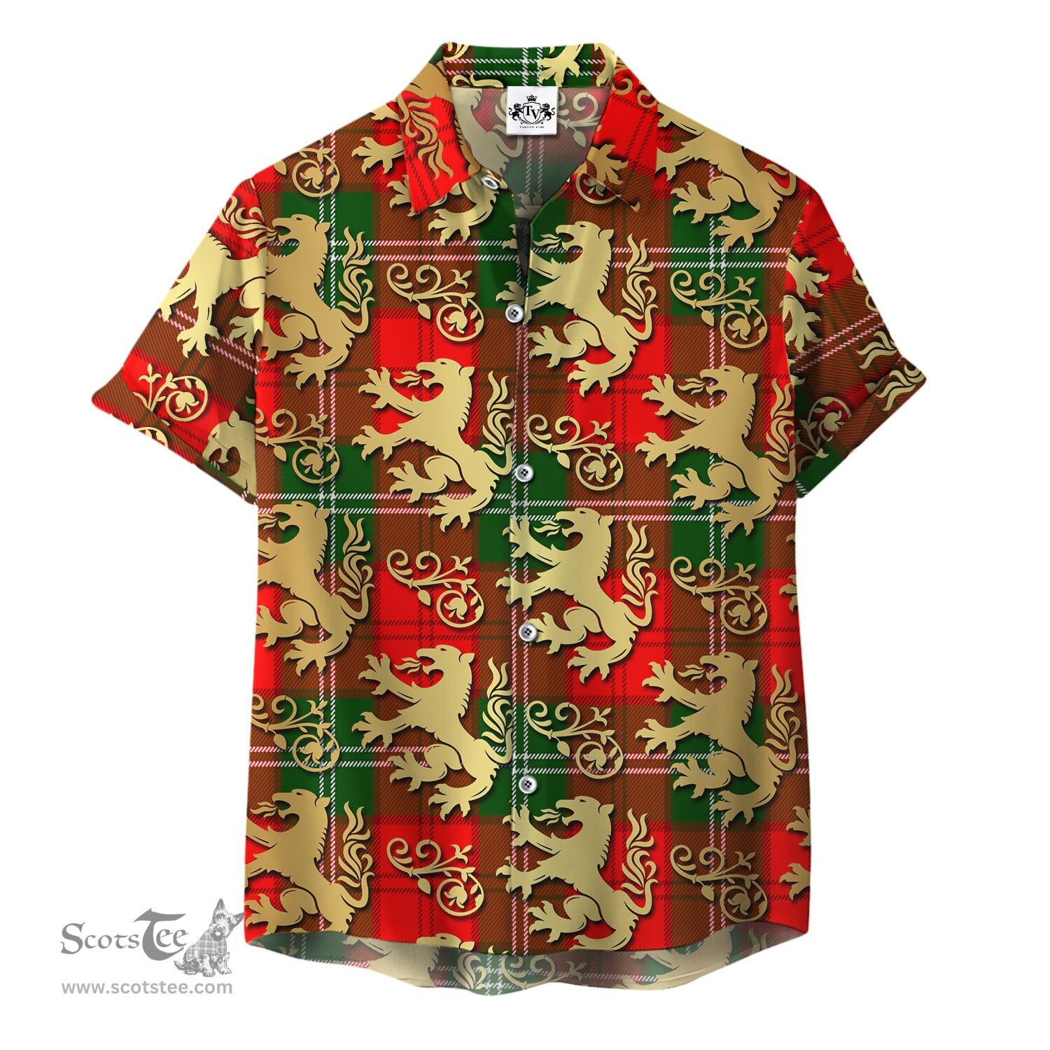 ScotsTee Shop Scottish Gartshore Clan Tartan Lion Rampant Hawaiian Shirt