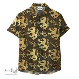 ScotsTee Shop Scottish Gray Clan Tartan Lion Rampant Hawaiian Shirt