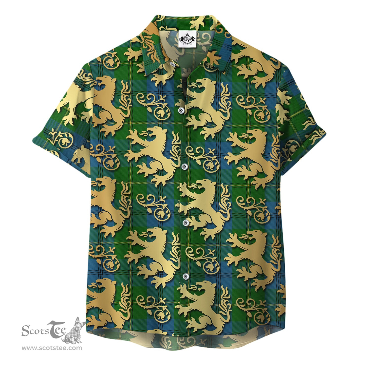 ScotsTee Shop Scottish Johnston (Johnstone) 01 Clan Tartan Lion Rampant Hawaiian Shirt