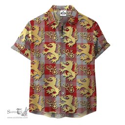 ScotsTee Shop Scottish Erskine Red Clan Tartan Lion Rampant Hawaiian Shirt