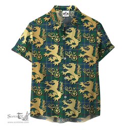 ScotsTee Shop Scottish Fox Modern 02 Clan Tartan Lion Rampant Hawaiian Shirt
