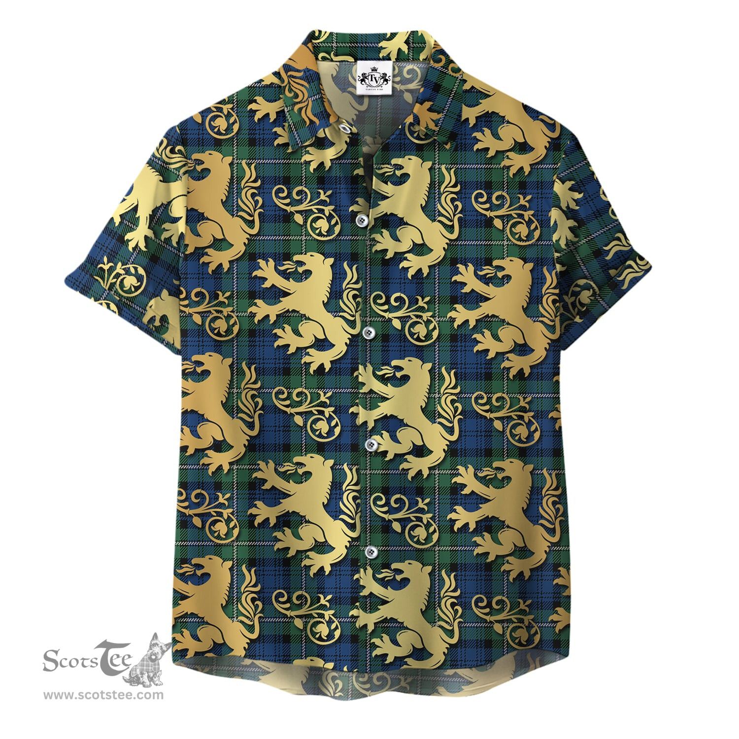 ScotsTee Shop Scottish Forbes Ancient Clan Tartan Lion Rampant Hawaiian Shirt