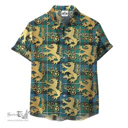 ScotsTee Shop Scottish Ferguson Ancient Clan Tartan Lion Rampant Hawaiian Shirt